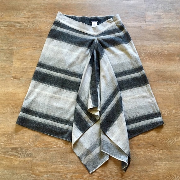 Jones New York wool blend skirt handkerchief grey striped pattern - Picture 2 of 4